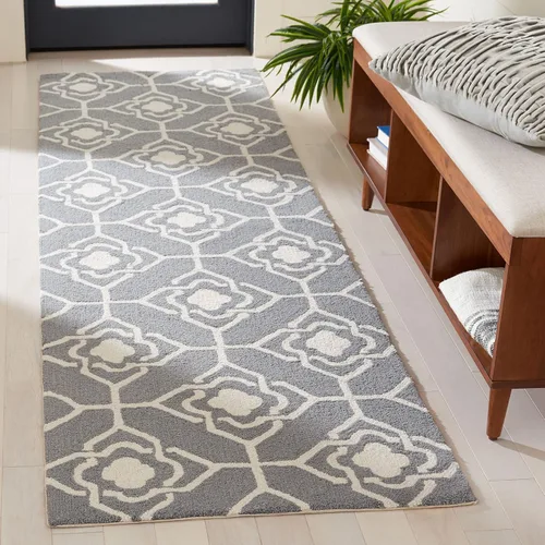 Vista 11 de SAFAVIEH Four Seasons Collection FRS233F FRS233F - Alfombra de pasillo floral con gancho a mano, 2 pies 3 pulgadas x 8 pies, color gris y dorado