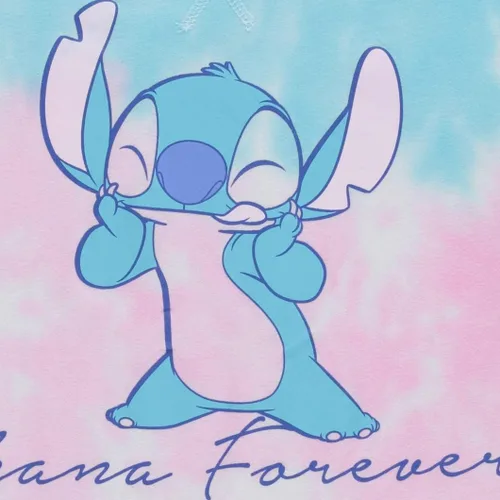 Vista 5 de Lilo and Stitch - Sudadera clásica de manga larga para mujer con teñido anudado y puntada