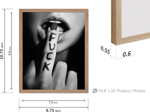Vista 3 de Poster Master Fuck Print - Póster de dedo medio, arte de labios sexy, diseño de pared de fotografía en blanco y negro, arte de autoexpresión