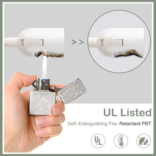 Vista 5 de JACKYLED Cable de extensión colgante para farol, UL 12 pies, E26 E27, interruptor de encendido/apagado, iluminación colgante para cocina