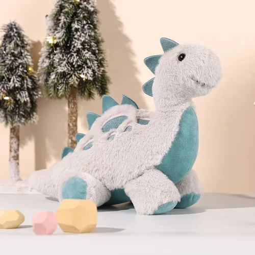 Vista 7 de TCBunny Juguete de peluche de dinosaurio bebé para dormir, 15 pulgadas, Stephan (Estegosaurio-gris)