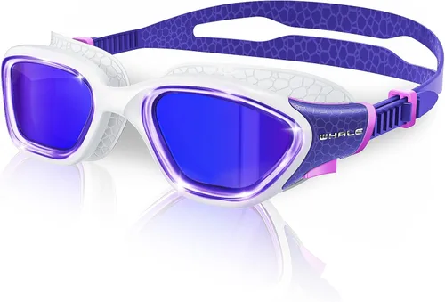 Vista 17 de Whale Gafas de natación polarizadas antiniebla, unisex, 100% protección UV, gafas antivaho de alta definición, visión de gran angular