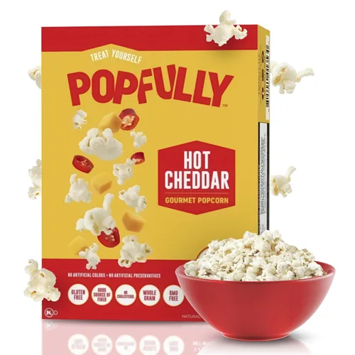 Vista 31 de POPFULLY Palomitas 94% libres de grasa totalmente explotadas, bolsas para compartir, sabor a mantequilla ligera, gran explosión, bolsas