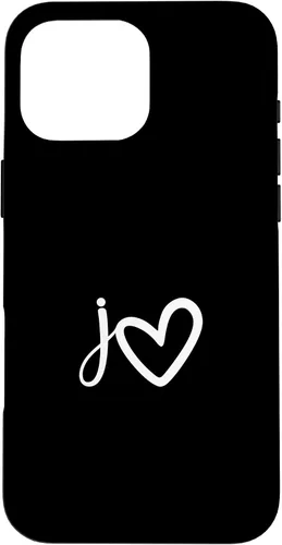 Vista 19 de Minimalist Monogram Name Initial Letter j White Heart Shape Case for iPhone 17