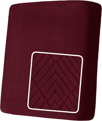 Vista 24 de YEMYHOM Funda de cojín para sofá, funda de cojín de asiento de alta elasticidad, tela jacquard geométrica de felpa, protector de sofá antideslizante