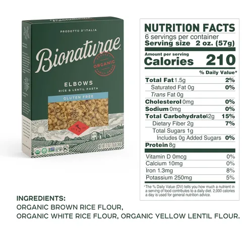 Vista 2 de Bionaturae Elbow Pasta Fideos, Pasta orgánica sin gluten, 12 onzas