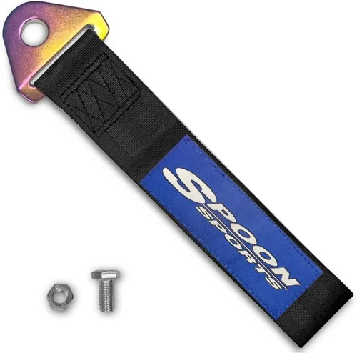 Vista 11 de Q1-TECH, Correa de remolque JDM – Cinturón de remolque de carreras deportivas, gancho de cuerda de tracción personalizado para parachoques delantero