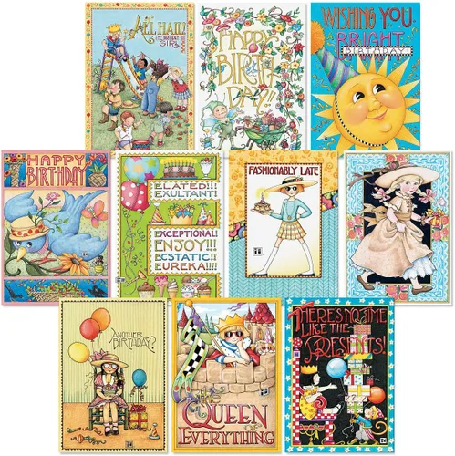 Vista 15 de Current Joy Hall Dream On Happy Birthday - Juego de 20 tarjetas con sobres blancos, 10 diseños, surtido grande de 5 x 7 pulgadas Joy Hall Dream