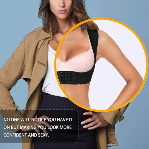 Vista 5 de BRABIC Faja moldeadora de pecho para mujer, parte superior de soporte de espalda, corrector de postura debajo de la ropa