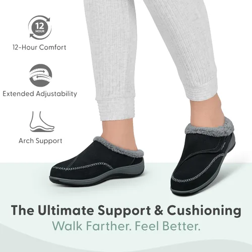 Vista 15 de Orthofeet Charlotte - Pantuflas ortopédicas con forro de piel sintética para mujer