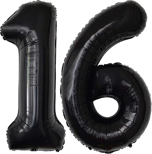 Vista 6 de Globo negro con números WEIKA de 40 pulgadas, globo de Mylar de aluminio grande, globos de helio de números grandes, materiales ecológicos