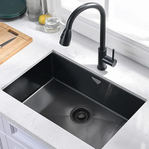 Vista 4 de UIInosoo - Brida de eliminación de basura negra, acero inoxidable 304, color negro mate, kit de repuesto universal para fregadero de cocina de 3 1/2