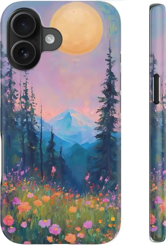Vista 19 de Funda para iPhone 12 Mini, compatible con carga inalámbrica, protección de doble capa con elegante diseño de flores silvestres, silicona suave +