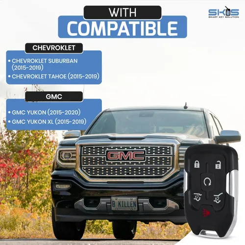 Vista 3 de Funda con control remoto de entrada sin llave para Chevy Tahoe Suburban / GMC Yukon (HYQ1AA) 2014 2015 2016 2017