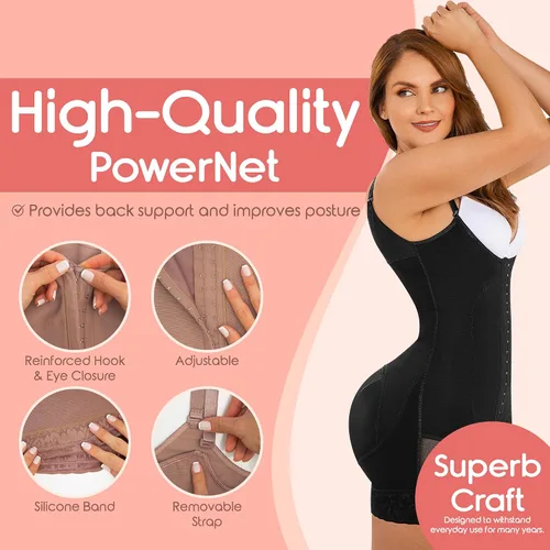 Vista 4 de LadySlim Fajas Colombianas 619 Reductoras y Moldeadoras Mujer Levanta Cola Postparto Faja Colombiana Negro, Pequeña