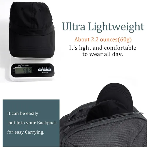 Vista 11 de Gorra de béisbol impermeable para hombre, sombrero de lluvia plegable para correr al aire libre, sombrero de pesca solar