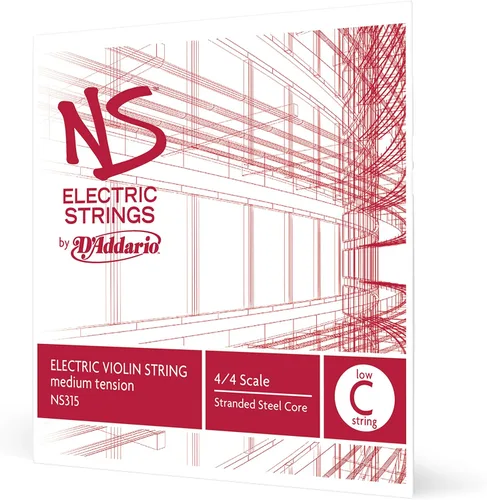 Vista 3 de D'Addario Violín eléctrico NS Cuerda A simple, escala 4/4, tensión media