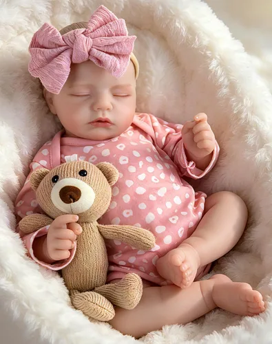Vista 11 de Aori Muñecas de Bebé Reborn Realistas de la Vida Real Muñecas de Bebé de 20'' Bebé Recién Nacido Durmiendo Niña con Ropa de Muñeca Arcoíris