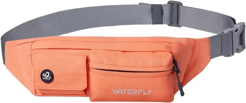 Vista 10 de WATERFLY Riñonera para Mujeres y Hombres Resistente al Agua Pequeña Bolsa de Cintura Delgada con 4 Bolsillos Bolsa Cruzada Ligera para el Pecho que