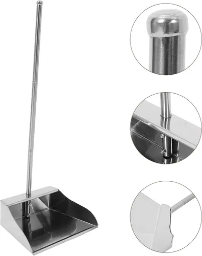 Vista 4 de Lurrose Recogedor vertical con mango largo, pala de basura de gran capacidad para limpieza del hogar, agarre ergonómico, diseño resistente al