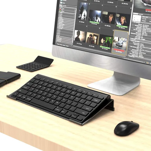 Vista 8 de KOTEMON Soporte para teclado pequeño de computadora, 11.8 x 5.1 pulgadas, bandeja para teclado de computadora pequeña, soporte acrílico para teclado