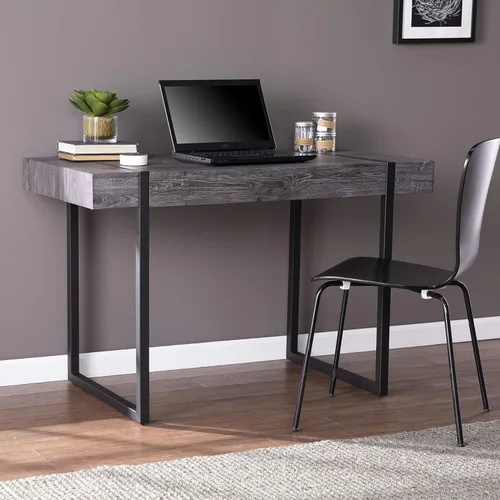 Vista 2 de SEI Furniture Harkriven - Escritorio para espacios pequeños, color negro