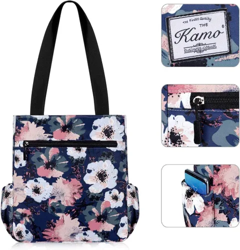 Vista 4 de KAMO - Bolsa de viaje con diseño floral, impermeable, ligera, para senderismo, yoga, gimnasio, natación, viajes, playa