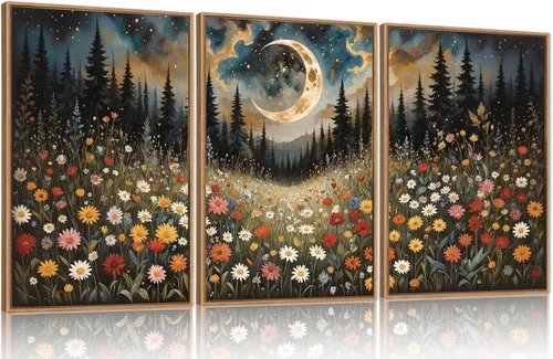 Vista 61 de HPINUB - Lienzo decorativo abstracto moderno para pared, juego de 3 impresiones artísticas enmarcadas, pintura de pared grande en blanco y negro, 16