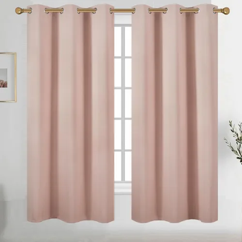 Vista 157 de Diraysid Cortinas opacas beige con ojales para dormitorio, con aislamiento térmico, cortinas de oscurecimiento de habitación, 38 x 54 pulgadas, 2