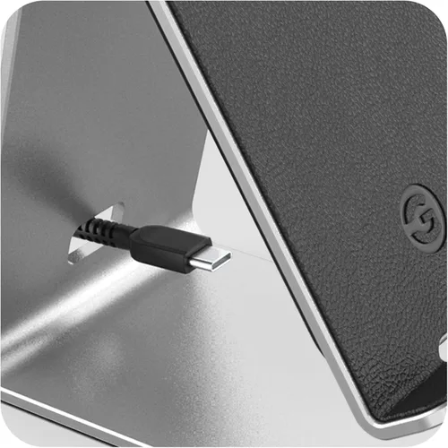 Vista 7 de Encased PowerStand - Soporte de carga inalámbrico con retroiluminación LED regulable, cargador de escritorio para modelos de iPhone, Android