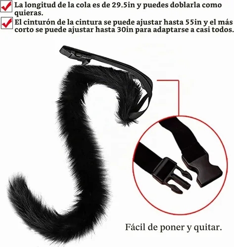 Vista 4 de Juego de calcetines altos en 3D con pata de gato y accesorios para Juego de 4 piezas color negro