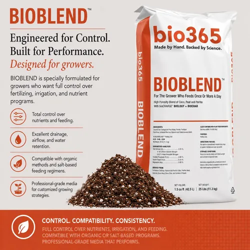 Vista 4 de BIOBLEND - Mezcla de tierra para macetas de alta porosidad, bolsa de 1.5 pies cúbicos – Coco, turba musgo y perlita medio de cultivo con biocarbón