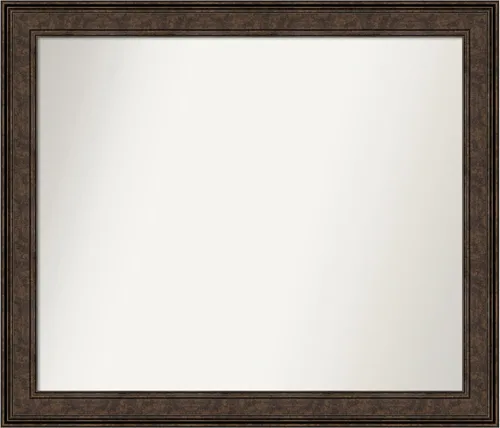 Vista 663 de Amanti Art Espejo de pared personalizado no biselado (25 x 25 pulgadas), marco de bronce acentuado, varios tamaños personalizados, espejo de baño