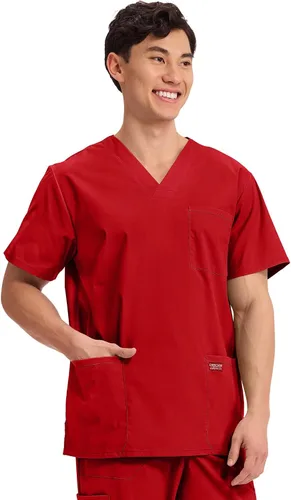Vista 16 de Cherokee WW Professionals WW695 - Camisa de uniforme sanitario para hombre, con cuello en V