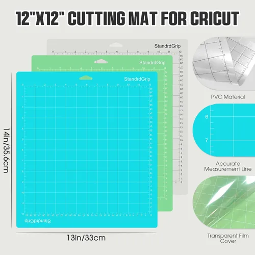 Vista 3 de Alfombrilla de corte de 12 x 12 para Cricut Maker 3/Maker/Explore 3/Air 2/Air/One (3 alfombrillas), alfombrillas adhesivas reutilizables