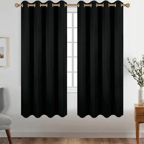 Vista 163 de Diraysid Cortinas opacas beige con ojales para dormitorio, con aislamiento térmico, cortinas de oscurecimiento de habitación, 38 x 54 pulgadas, 2