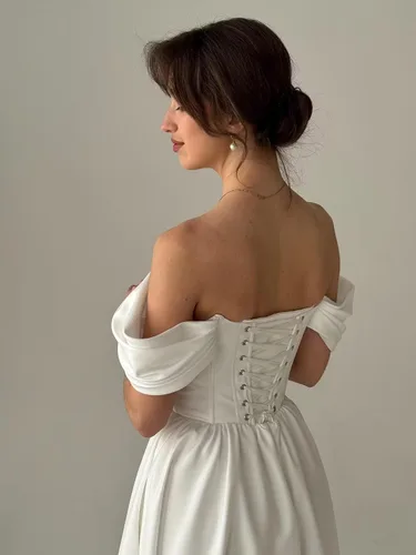 Vista 29 de Vestido de novia formal sin tirantes con encaje, largo de sirena para mujer 2019 WD162