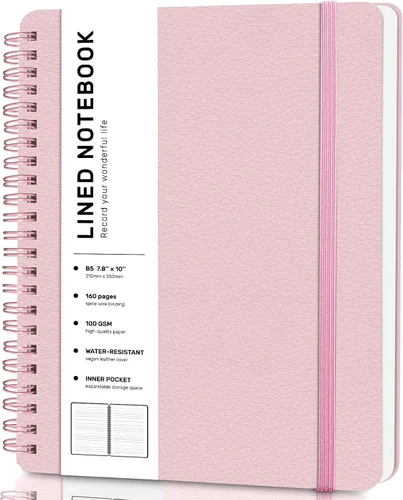 Vista 16 de Cuaderno rayado en espiral, cuaderno en espiral A4, 8.5 x 11 pulgadas, papel grueso de 100 GSM, cuadernos de diario encuadernados en espiral