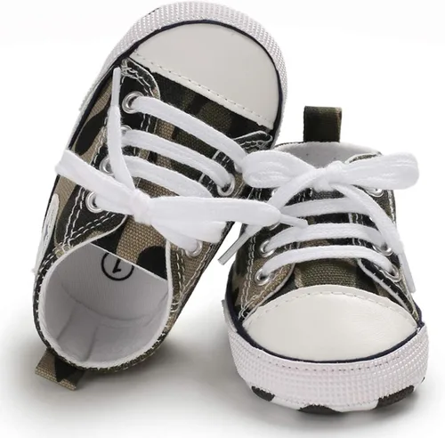Vista 4 de KIDSUN zapatos deportivos altos hasta el tobillo para bebés, niños y niñas con suela antideslizante, suaves, para recién nacidos, zapatos