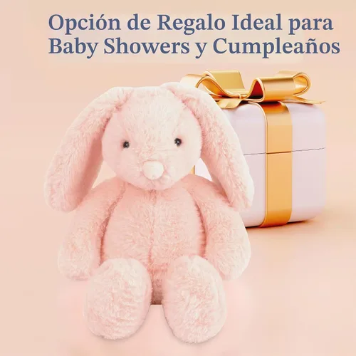 Vista 6 de MON AMI Conejo de peluche de albaricoque de 13 pulgadas, juguete de peluche Conejito de albaricoque