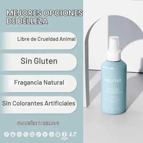 Vista 4 de NEUMA Neu Volume Styling Spray para el cabello, 6.7 onzas líquidas, protector de calor con aroma de hinojo, ylang ylang, pachulí y vainilla