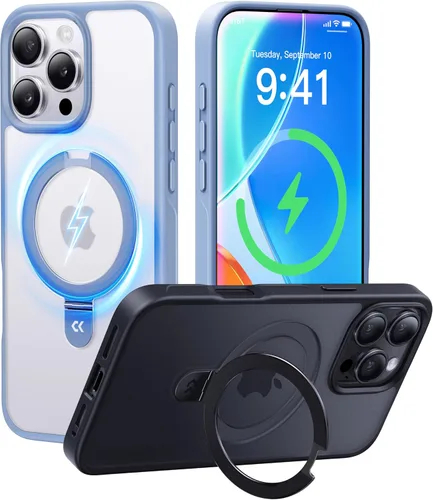 Vista 60 de CASEKOO - Funda diseñada para iPhone 14 Pro con soporte magnético invisible [protección contra caídas de grado militar] [compatible con MagSafe]