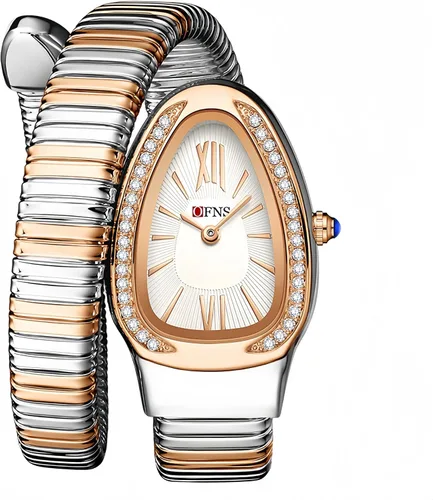 Vista 14 de OFNS Relojes de Serpiente para Mujeres Reloj de Pulsera Tipo Brazalete de Lujo con Forma de Serpiente con Diamantes de Cuarzo Esfera con Números