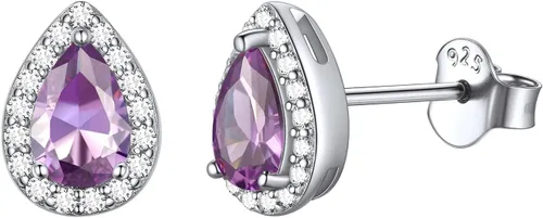 Vista 43 de ChicSilver Aretes de piedra natal para mujer de plata de ley 925