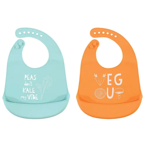 Vista 17 de Hudson Baby Baberos de silicona unisex para bebé, Apple Of My Eye, talla única