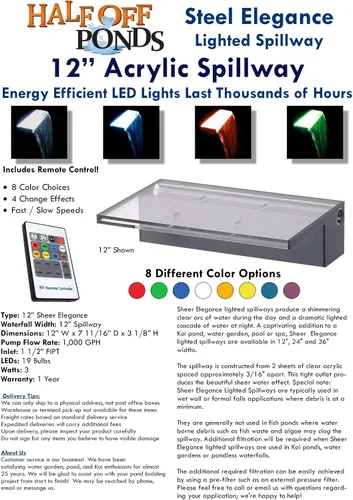 Vista 4 de Kit de derrame acrílico iluminado de 12 pulgadas que cambia de color con lavabo de 12 galones derrame LED que cambia de color, lavabo de 12