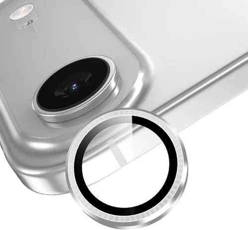Vista 33 de YWXTW Protector de lente de cámara para iPhone 15/15 Plus/16e/ 17e, anillo de metal antiarañazos individual protector de pantalla de vidrio templado