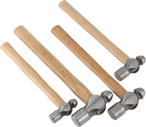 Vista 6 de Martillo de bola de 4 piezas, 8 onzas, 16 onzas, 24 onzas, 32 onzas, mango de madera y agarre antideslizante de absorción de impactos para remaches