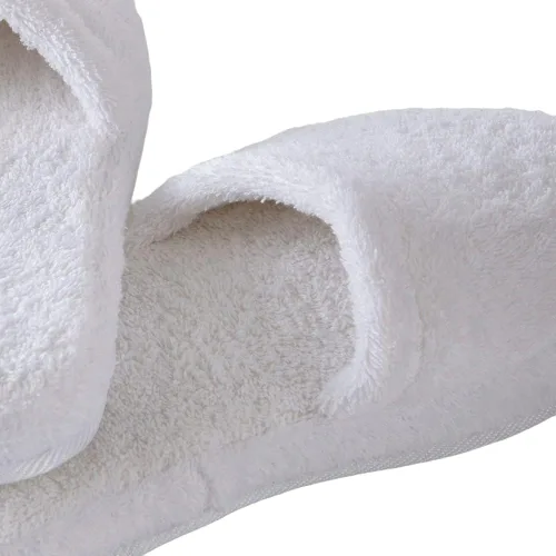 Vista 2 de Pantuflas lujosas de SPA de Turkishtowels. 100% de algodón Terry. Hechas en Turquía., L, Blanco