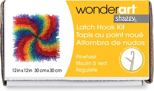Vista 6 de Kit de alfombra de nudos con diseño de perro peludo de Wonderart, Flores, 12" x 12